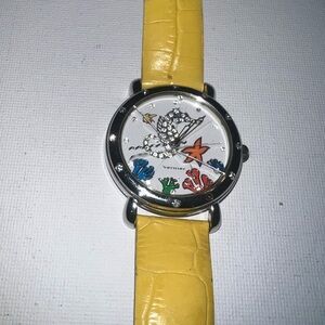 ♦️ Yellow‎ Leather Strap Women's Watch